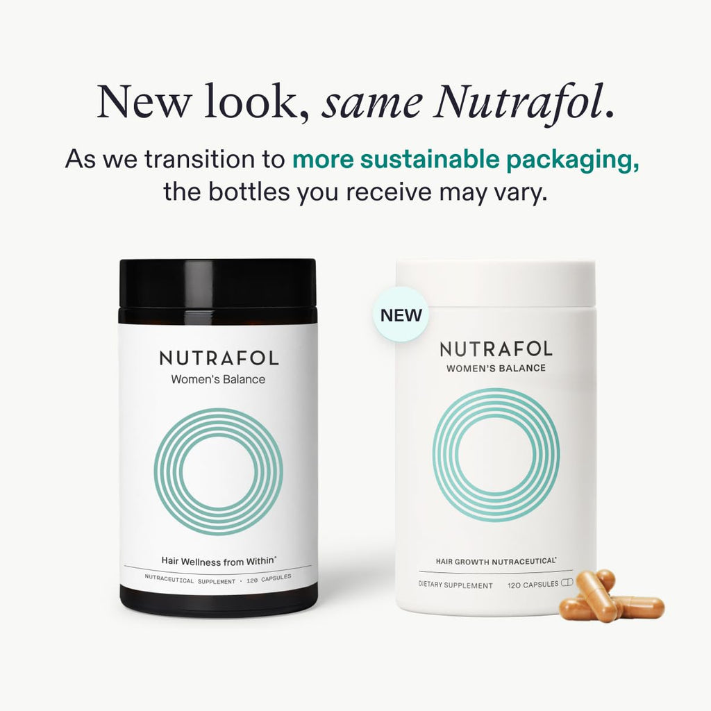 Nutrafol Women's Balance Hair Growth Supplements, Ages 45 and Up, Clinically Proven Hair Supplement for Visibly Thicker Hair and Scalp Coverage, Dermatologist Recommended - 1 Month Supply