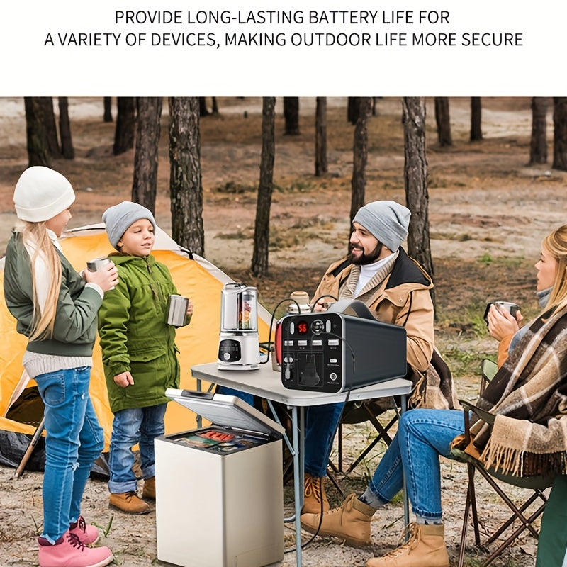 53000mAh Camping Battery Power Station, 198wh Portable Power Bank, With 110V AC Outlet, DC/PD Twoway Fast Charge, Outdoor Generator, LED Light, 4 USB