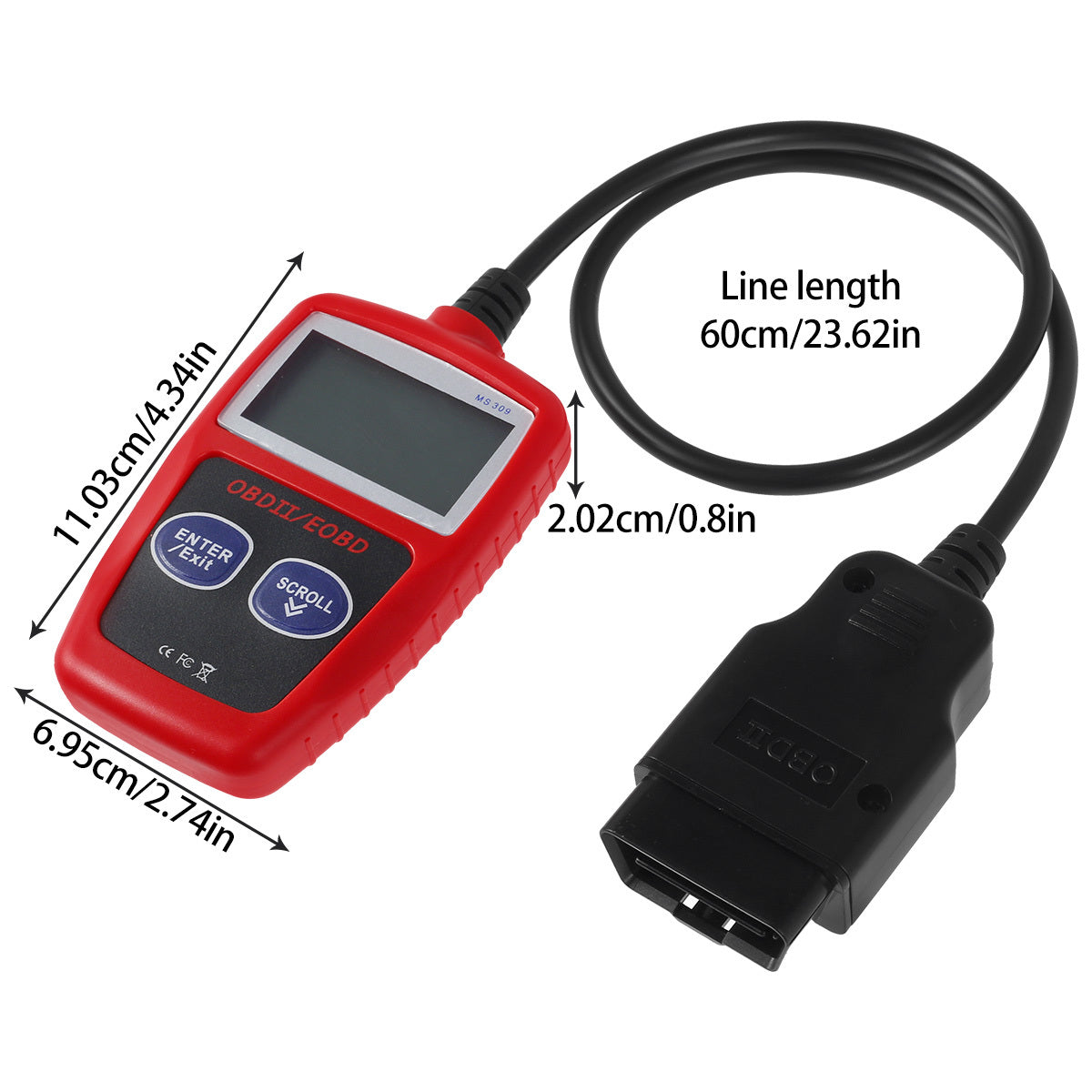 Car Fault Code Reader I/M Readiness Accurate Engine Diagnostic Scanner OBD2 Scanner Read And Erase Fault Code View Freeze Data CAN Diagnostic Tool