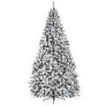9ft Snow Flocked Hinged Artificial Christmas Tree Unlit Metal