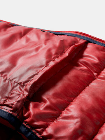 mens zip front quilted solid basic padded puffer jackets with pocket