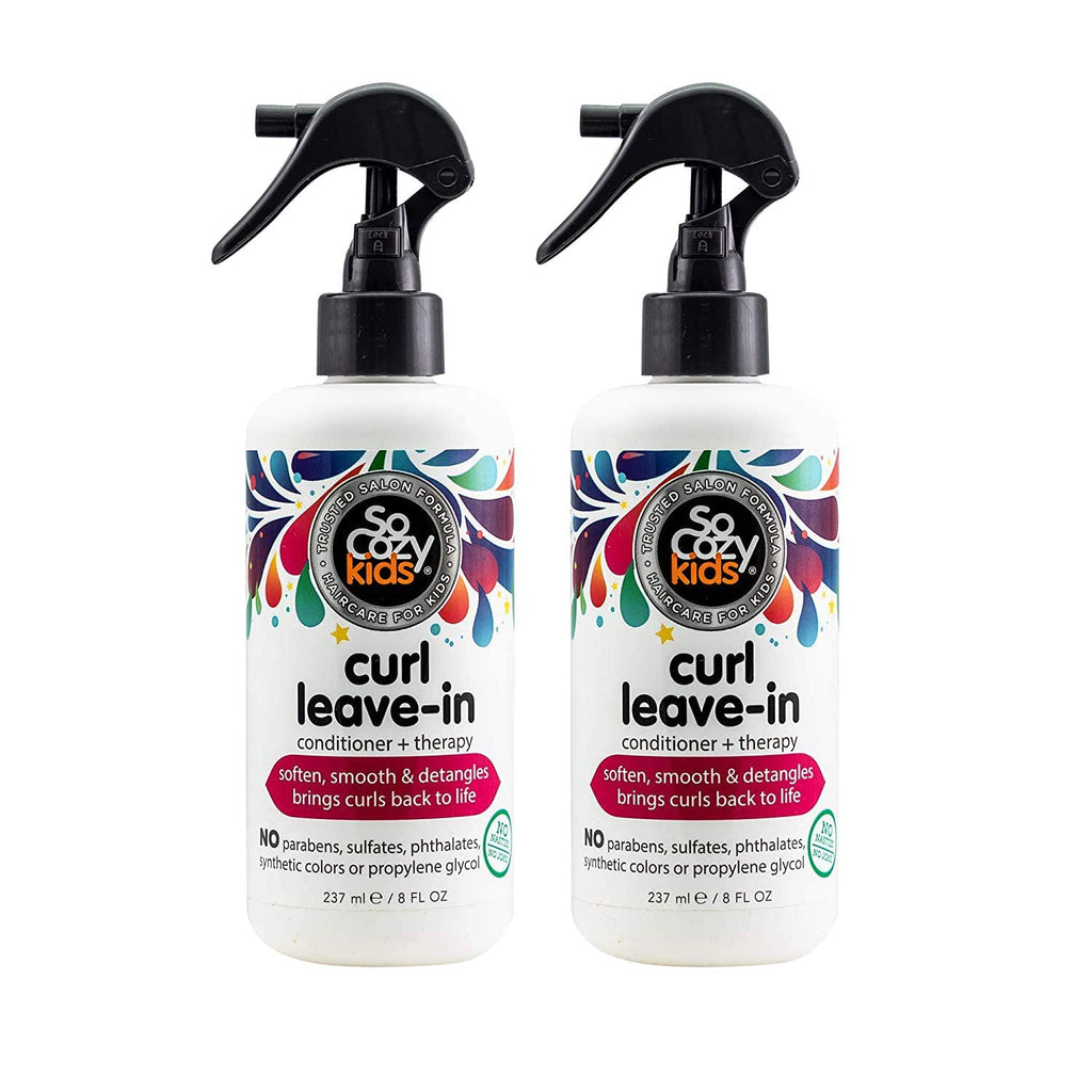 So Cozy,Curl Spray LeaveIn Conditioner For Kids Hair Detangles And Restores Curls No Parabens Sulfates Synthetic Colors Or Dyes,Jojoba Oil,Olive Oil &amp; Vitamin B5,Sweet-Pea,8 Fl Oz(2 Pack),White,(539A)