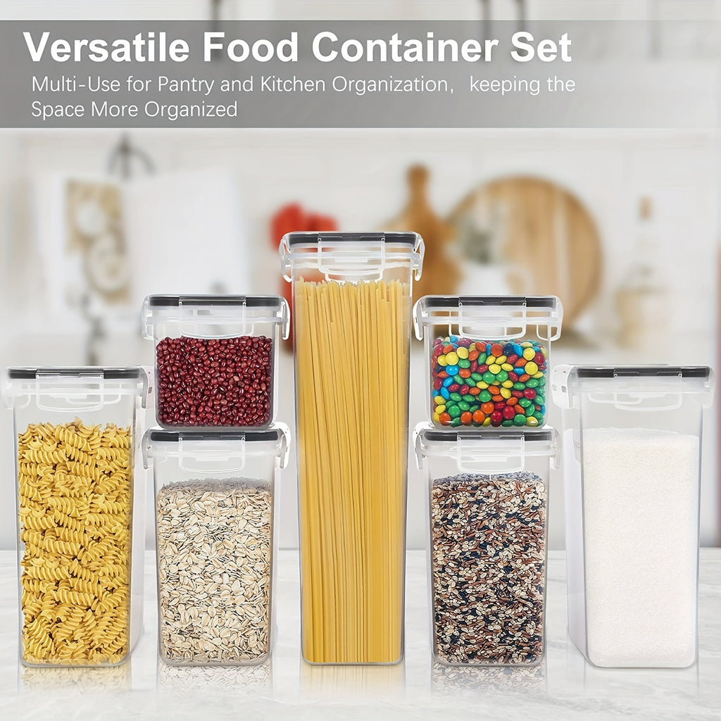 9-Piece Airtight Food StoraContainers Set: Keep Your Kitchen &amp; Pantry Organized &amp; BPA-Free! Includes Labels For Spaghetti, Cereal, Flour &amp; Oats.