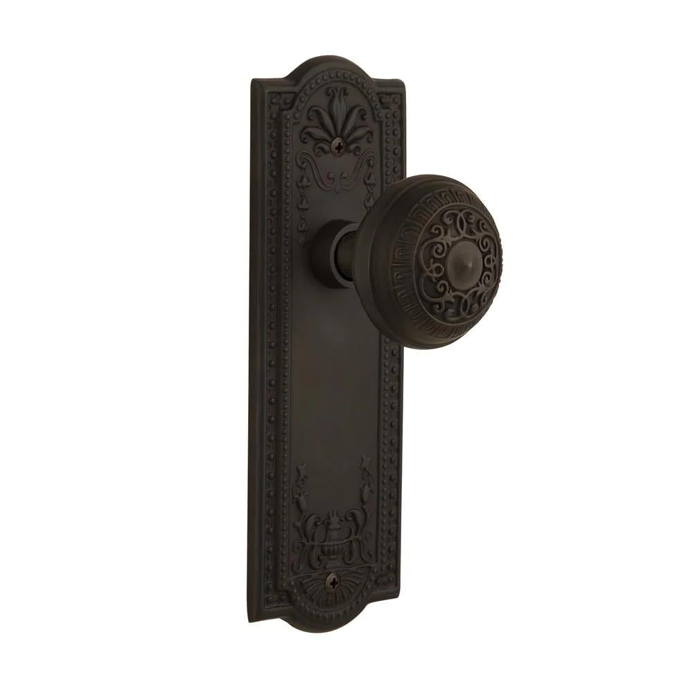 Meadows Plate Double Dummy Egg and Dart Door Knob in Oil-Rubbed Bronze