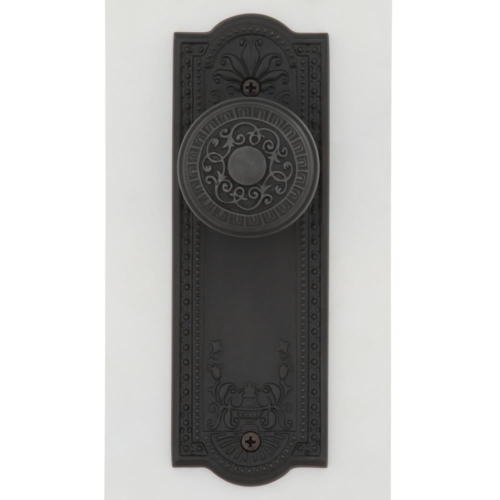 Meadows Plate Double Dummy Egg and Dart Door Knob in Oil-Rubbed Bronze