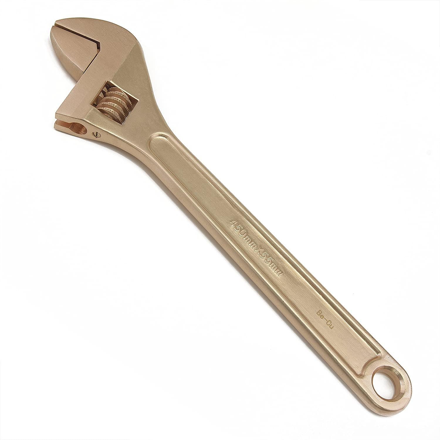 Wedo Tools Wrench, With Adjustable End, Non-Sparking, Non-Magnetic, Corrosion Resitant Beryllium Copper Alloy 18"