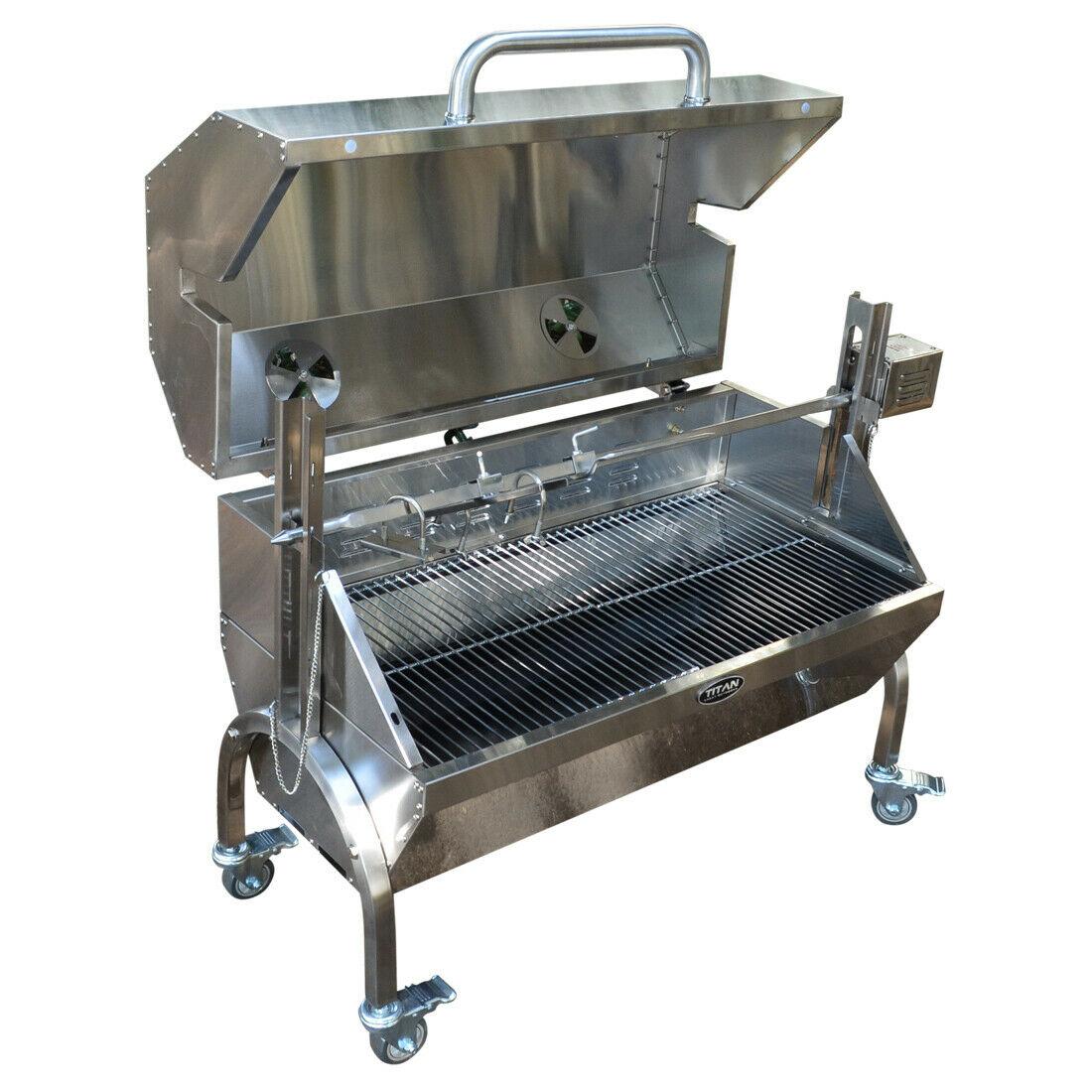 35W  Steel Rotisserie Grill Roaster Glass Hood