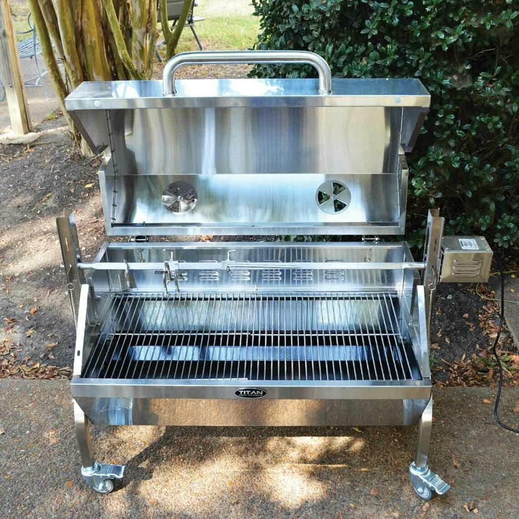 35W  Steel Rotisserie Grill Roaster Glass Hood