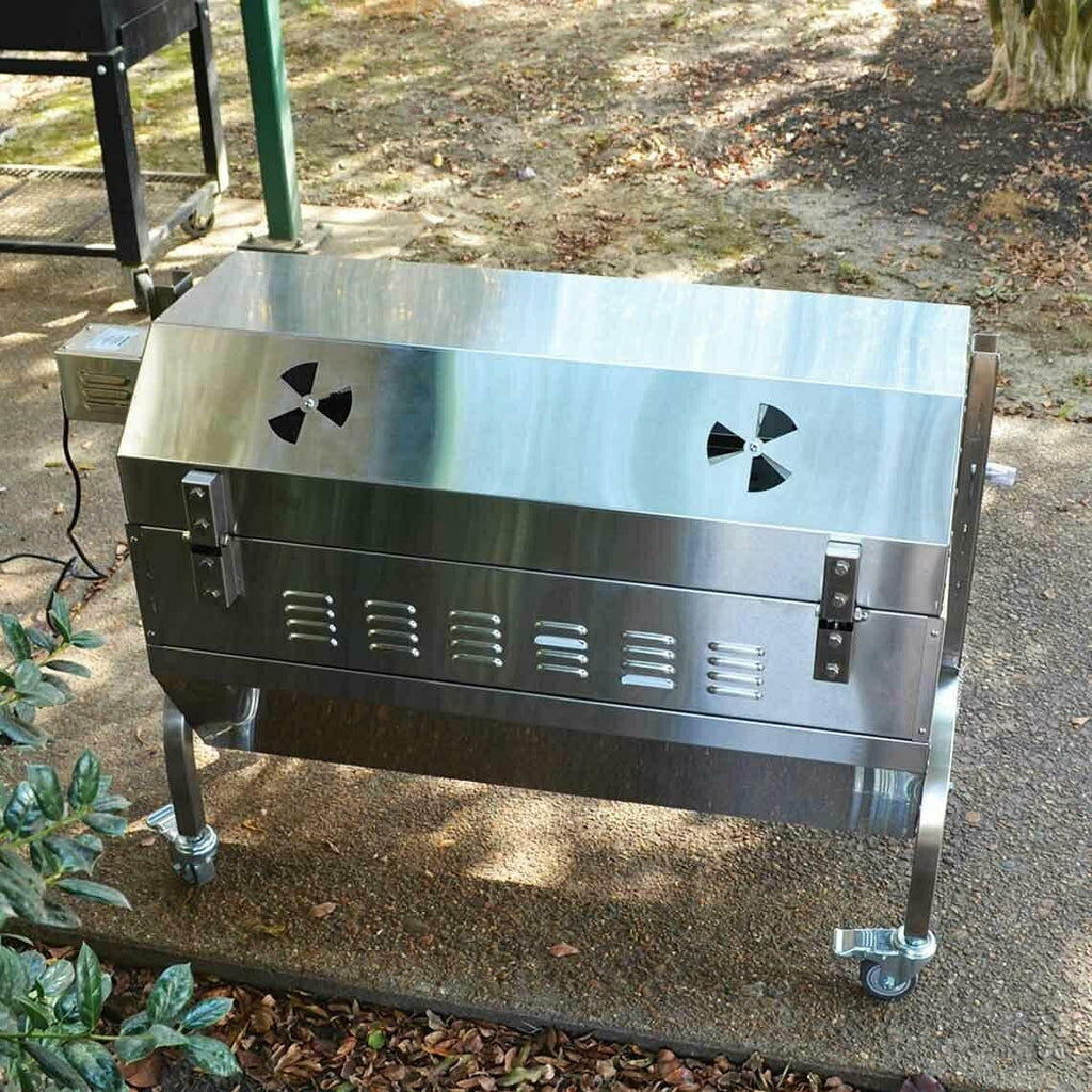 35W  Steel Rotisserie Grill Roaster Glass Hood