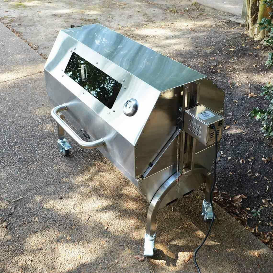 35W  Steel Rotisserie Grill Roaster Glass Hood