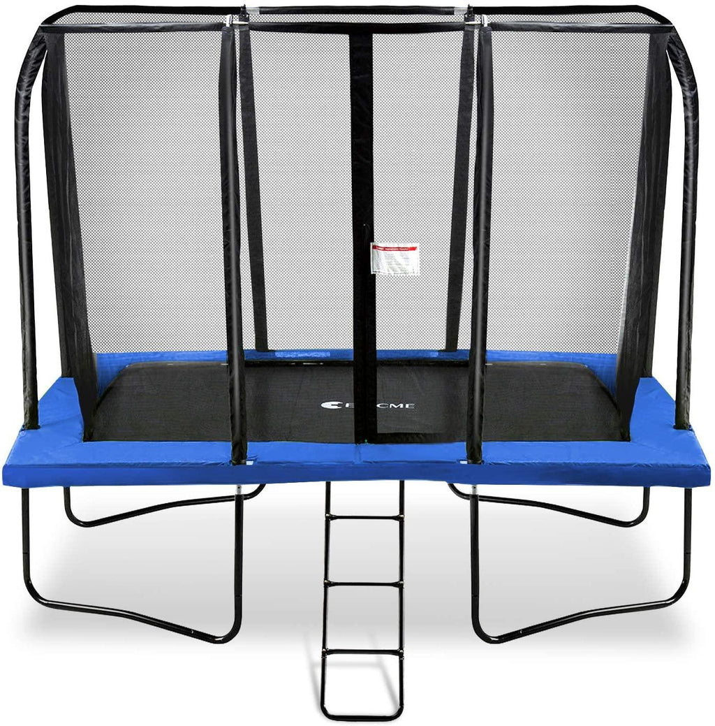 Exacme 7x10 Foot Rectangle Trampoline with Enclosure for Kids(Blue) 6184-0710B