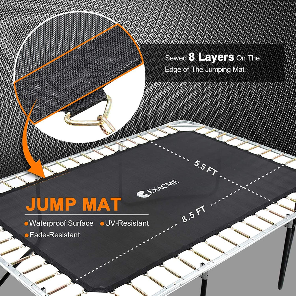 Exacme 7x10 Foot Rectangle Trampoline with Enclosure for Kids(Blue) 6184-0710B