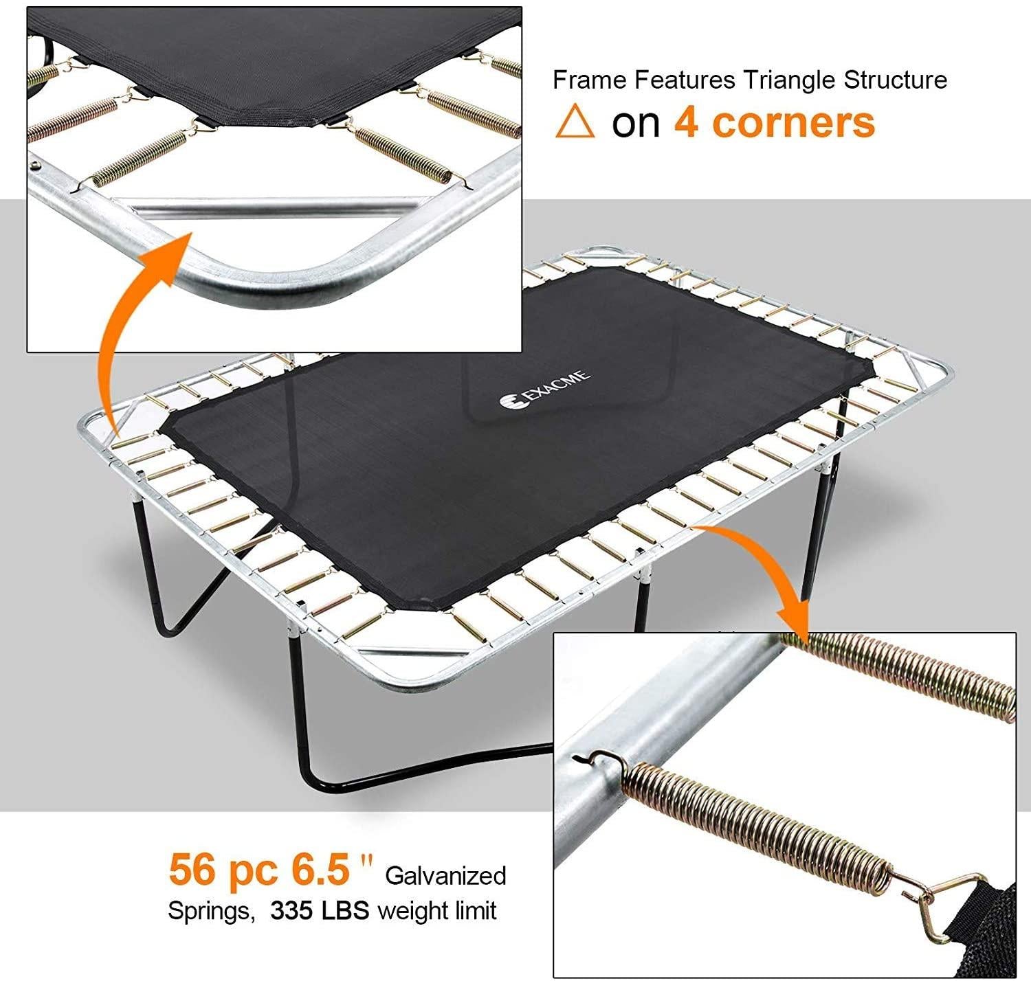 Exacme 7x10 Foot Rectangle Trampoline with Enclosure for Kids(Blue) 6184-0710B