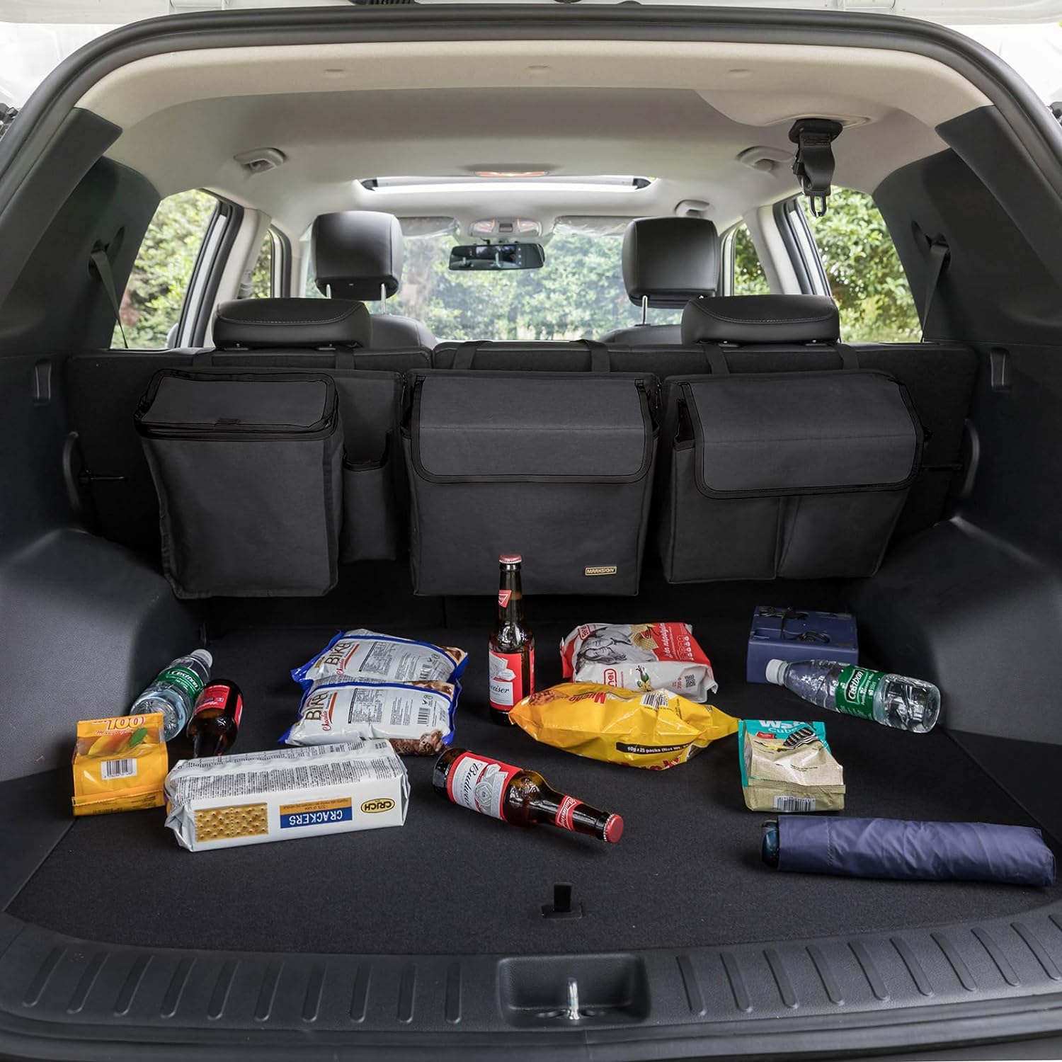 MARKSIGN Deluxe Trunk and Backseat Organizer for Medium or large size SUVs &amp; RVs, Detachable Storage Modules with Built-in Cooler, Patent Pending