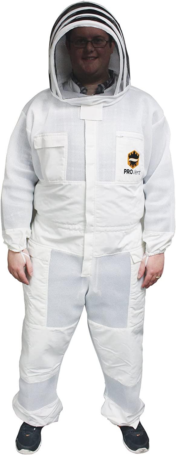 Mann Lake Provent Beekeeper Suit with Self Supporting Veil, Large