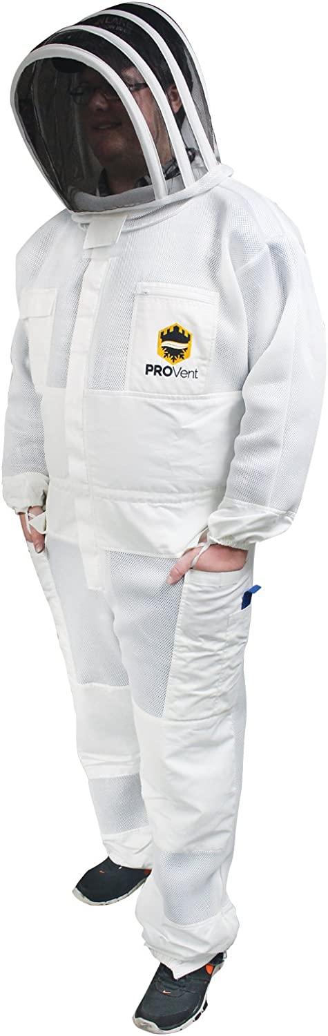 Mann Lake Provent Beekeeper Suit with Self Supporting Veil, Large