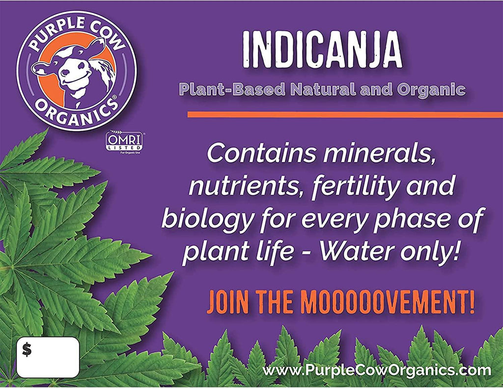 Purple Cow Organics IndiCanja Naturally Organic Living Plant Based Compost Soil for Increased Plant Health and Biodiversity, 1 Cubic Foot Bag (4 Pack)