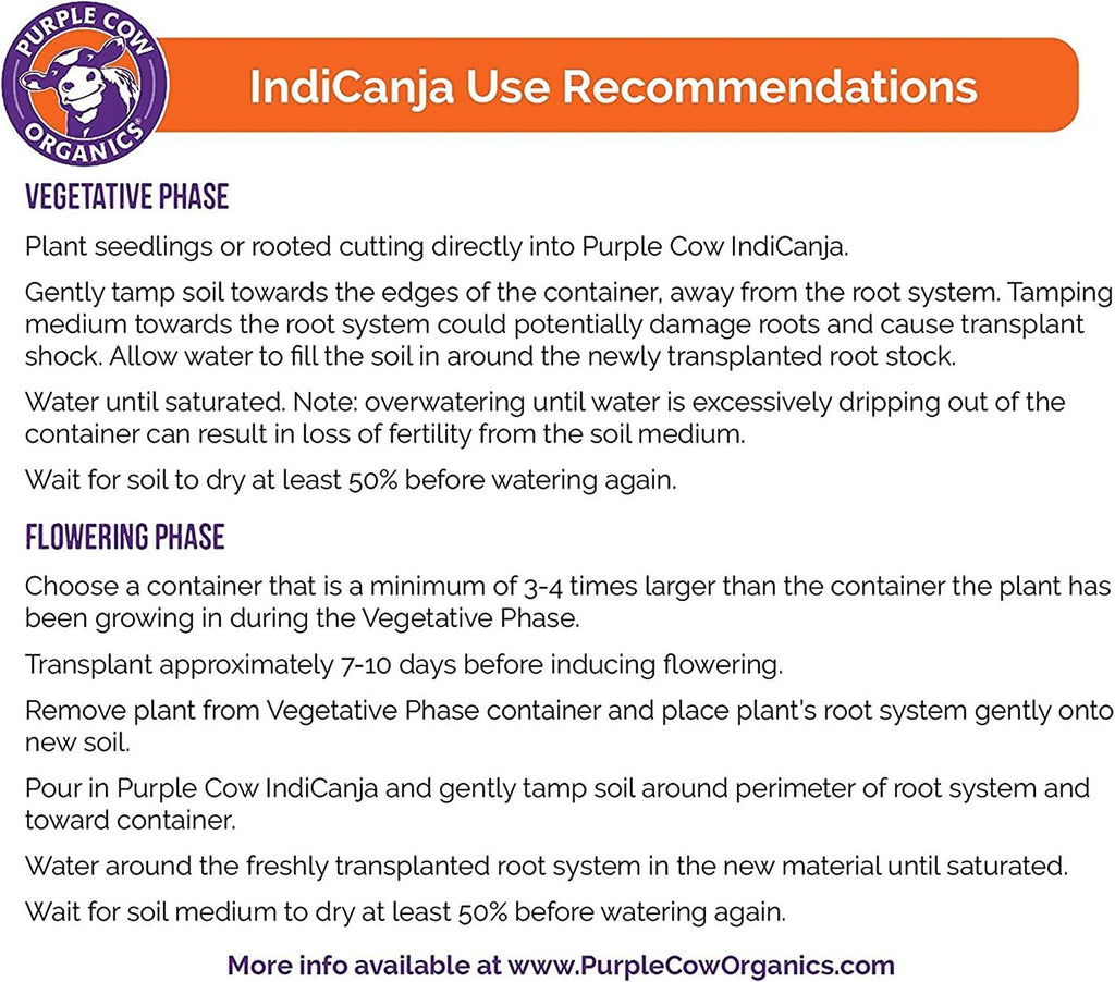 Purple Cow Organics IndiCanja Naturally Organic Living Plant Based Compost Soil for Increased Plant Health and Biodiversity, 1 Cubic Foot Bag (4 Pack)