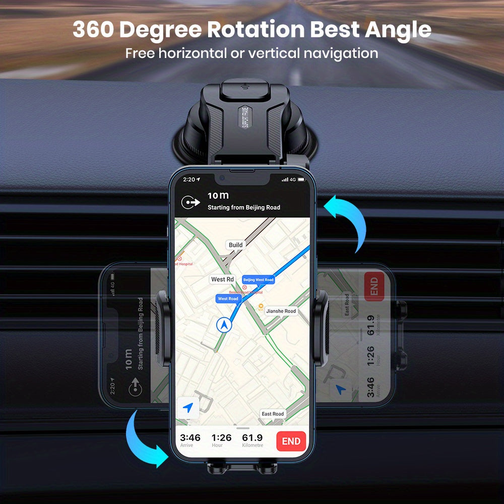 TOPK D38-C Car Phone Holder Mount, Upgraded Adjustable Horizontally And Vertically Cell Phone Holder For Car Dashboard Compatible With All Phones