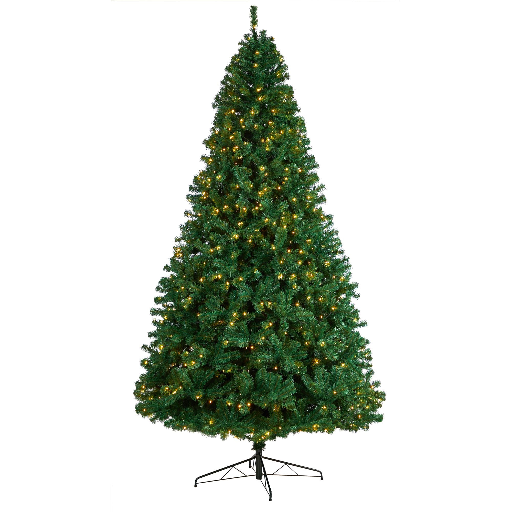Nearly Natural Northern Tip Clear Prelit LED Green Decorated Fir Christmas Tree, with 1860 Bendable Branches 9'