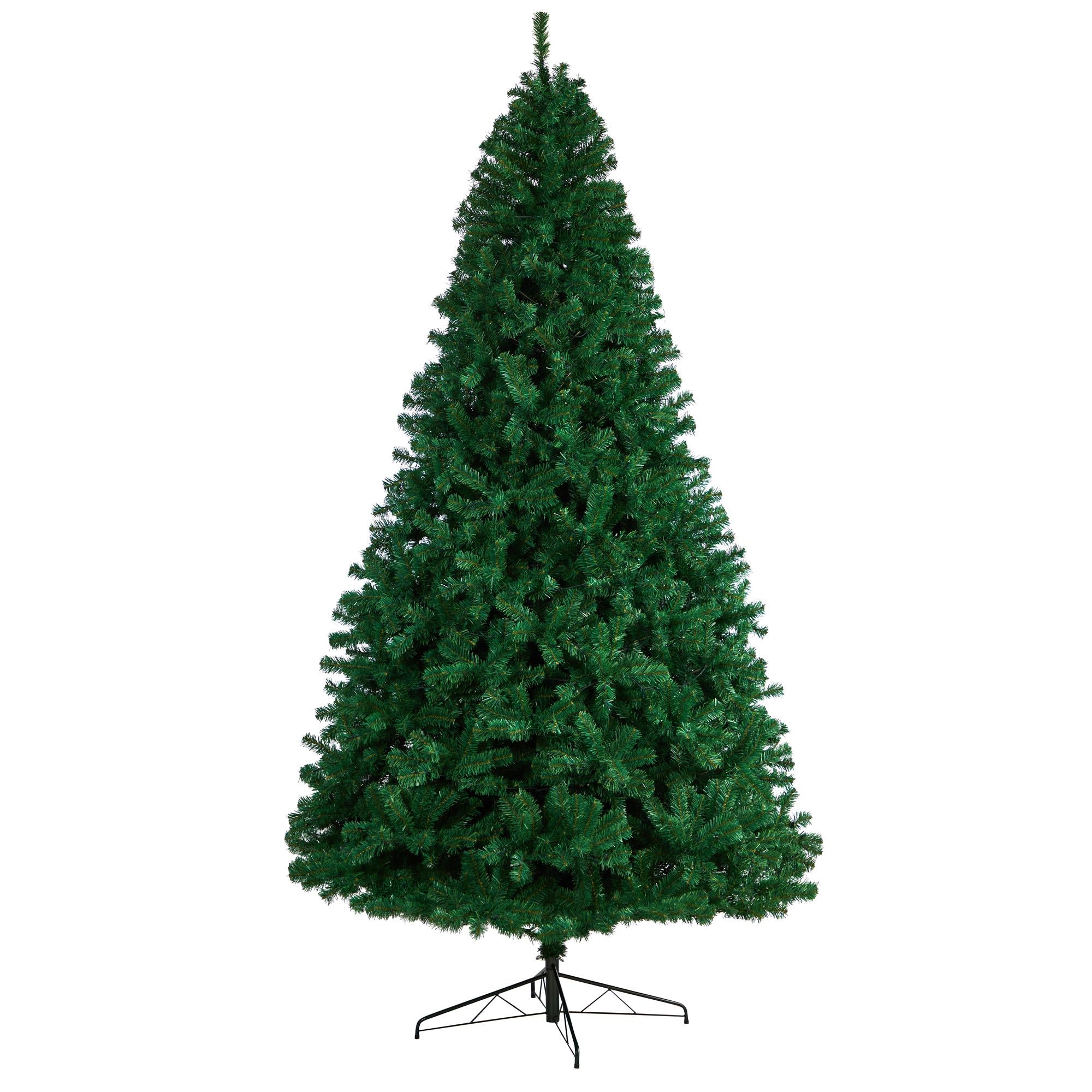 Nearly Natural Northern Tip Clear Prelit LED Green Decorated Fir Christmas Tree, with 1860 Bendable Branches 9'