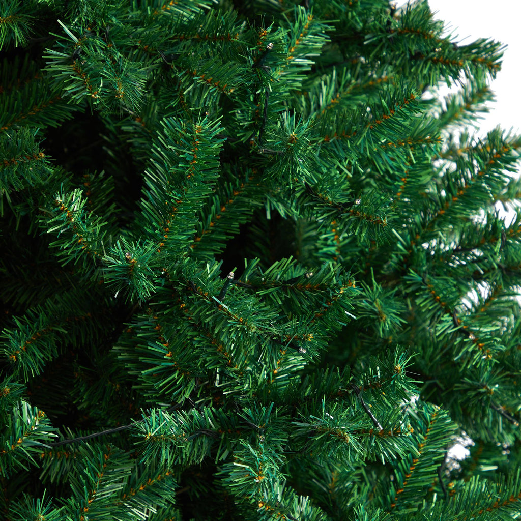 Nearly Natural Northern Tip Clear Prelit LED Green Decorated Fir Christmas Tree, with 1860 Bendable Branches 9'