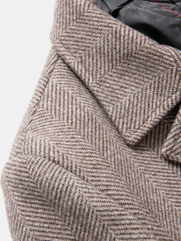 mens business woolen single-breasted thick suit collar casual overcoat