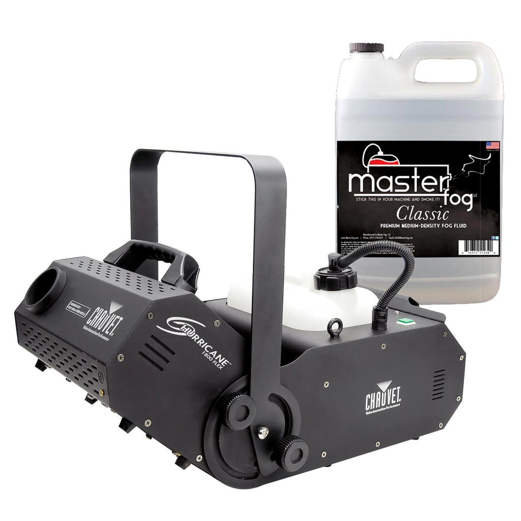 Chauvet DJ Hurricane 1800 Flex DMX Controllable Fog Machine with Medium Density Fog Fluid Package
