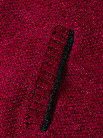 mens plain chenille knit stand collar zipper warm cardigans with pocket