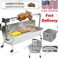 47'' BBQ Spit Roaster Machine Hog Roast Rotisserie Grill 28W Roasting Grill