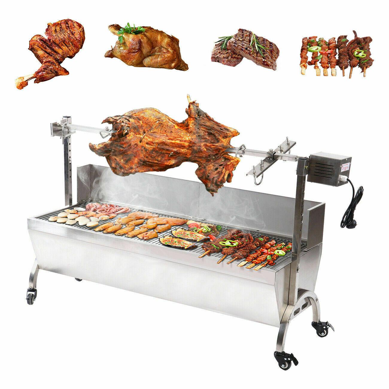 47'' BBQ Spit Roaster Machine Hog Roast Rotisserie Grill 28W Roasting Grill