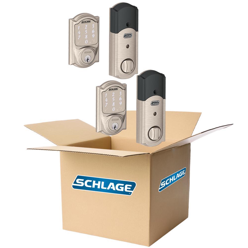 Camelot Satin Nickel Sense Smart Door Lock (2-Pack)
