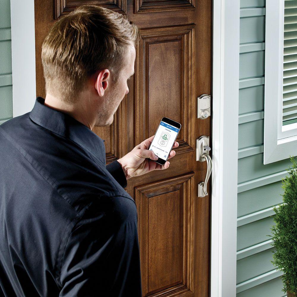 Camelot Satin Nickel Sense Smart Door Lock (2-Pack)