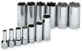 SK Professional Tools 4413 13-Piece 3/8 in. Drive 6-Point Deep Metric Socket Set - Chrome Socket Set with Super Chrome Finish | Set of 13 Sockets Made in USA