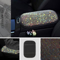 7Pcs Car Decoration Kit, Car Accessories, Car Steering Wheel Covers Set For Women, Bling White Artificial Diamond,  Center Console Cover Pad