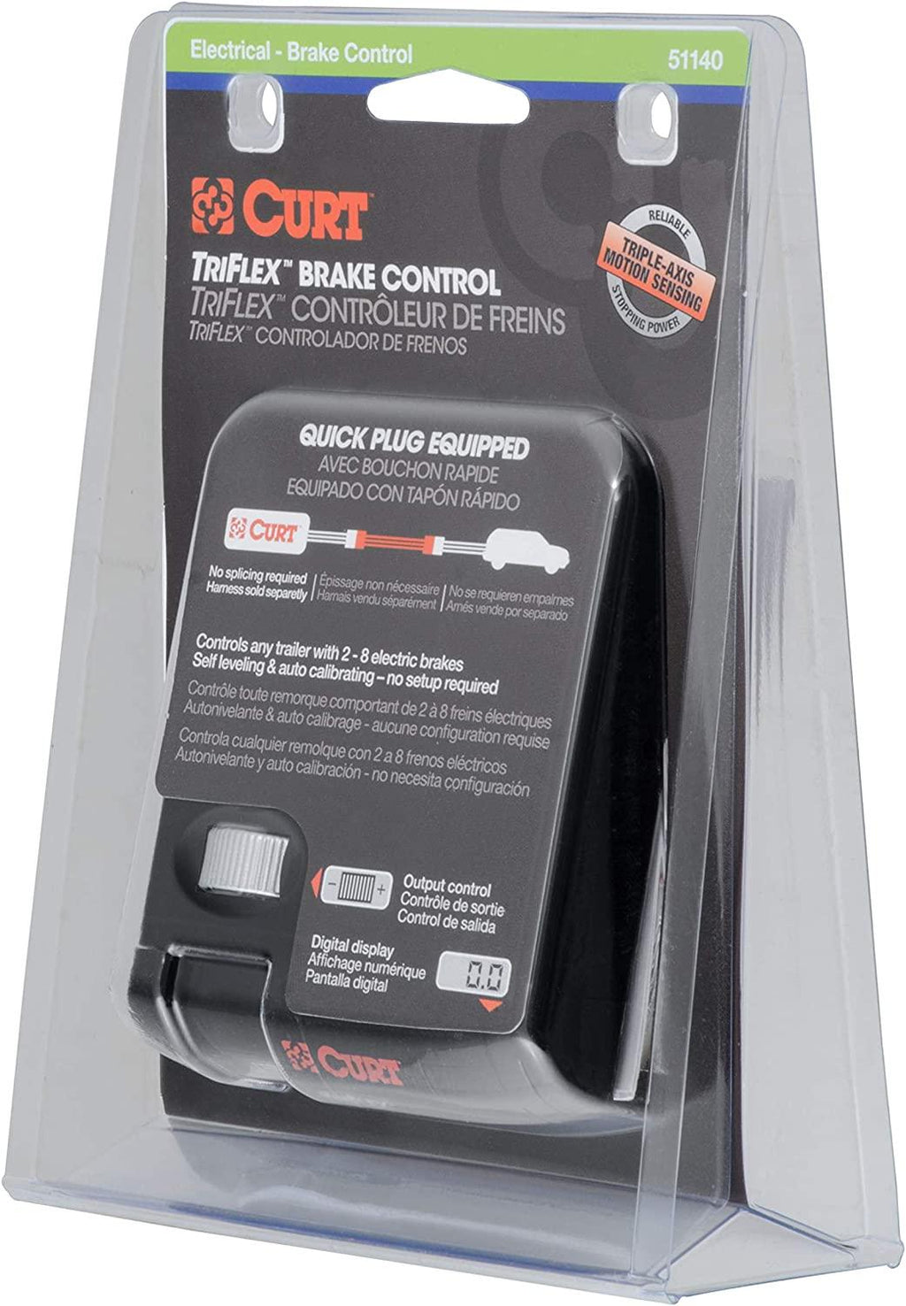 CURT 51140 TriFlex Electric Trailer Brake Controller, Proportional