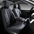 Coverado Leather Seat Covers Front, 2-Pack Universal Seat Covers for Cars, Waterproof Luxury Leatherette Car Seat Cushions, Auto Car Seats Protectors, Driver Seat Covers Fit for Most Vehicles Black