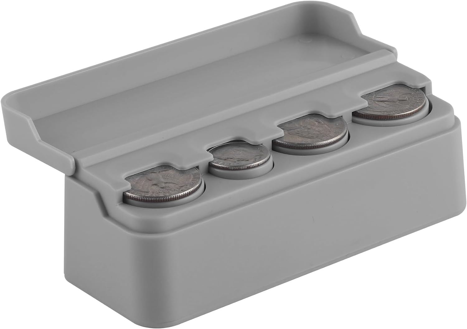 SINGARO Coin Holder for Car, Universal Car Coin Change Organizer, Car Coin Holder Compatible with Coins of Different Sizes, Car Interior Accessories, Suitable for Most Cars, Trucks(Gray)