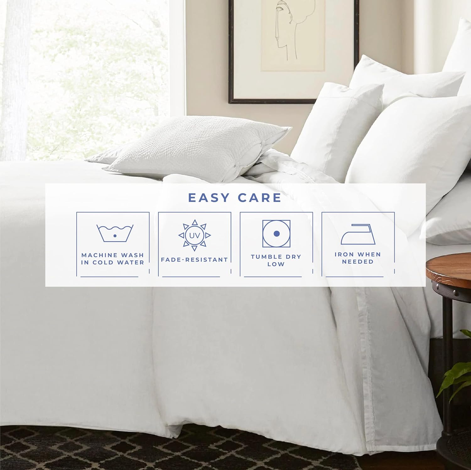 Kotton Culture 1000 Thread Count Queen Duvet Cover Cotton Egyptian Cotton with Zipper Closure &amp; Corner Ties Breathable All Season Soft Sateen Weave Comforter Cover (Queen/Full, White)