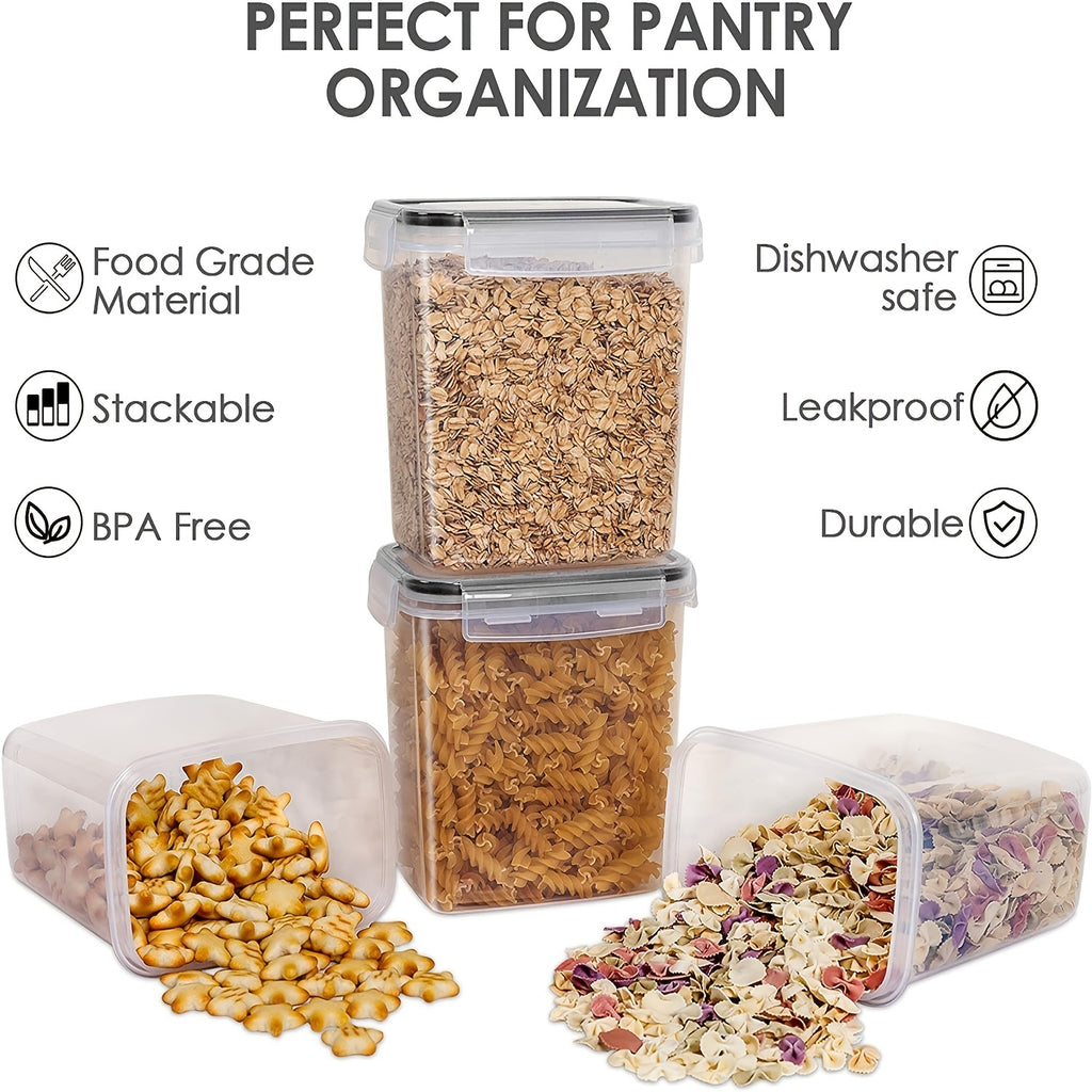 2/6pcs Airtight Food StoraContainers 54oz/1.6L Plastic BPA PP Material Kitchen Pantry Containers For Sugar, Flour, Baking, Dishwasher Safe