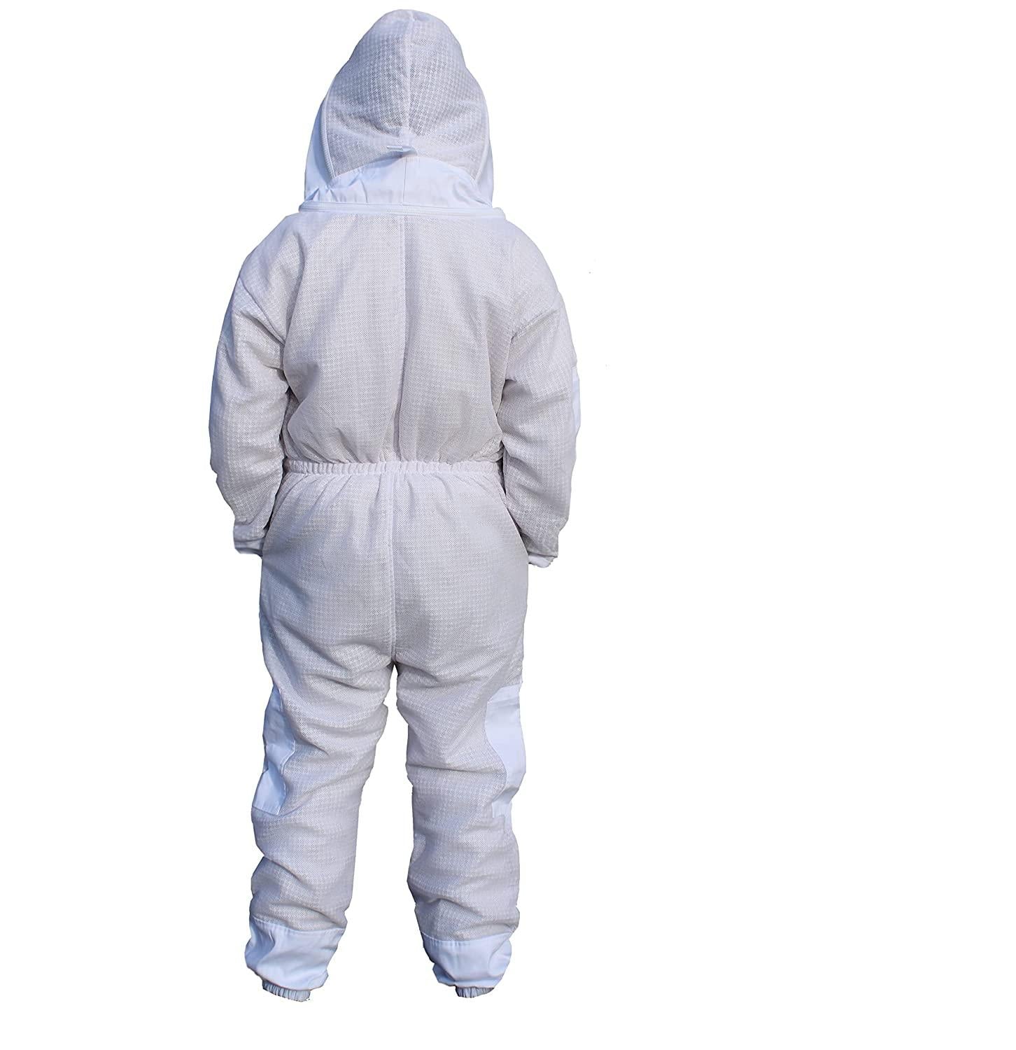 Sting Proof Ventilated Bee Suit 3 Layer with One Pair Gloves Unisex Beekeeping Suit Professional Beekeeping Suit with Removable Fe DW-1 0