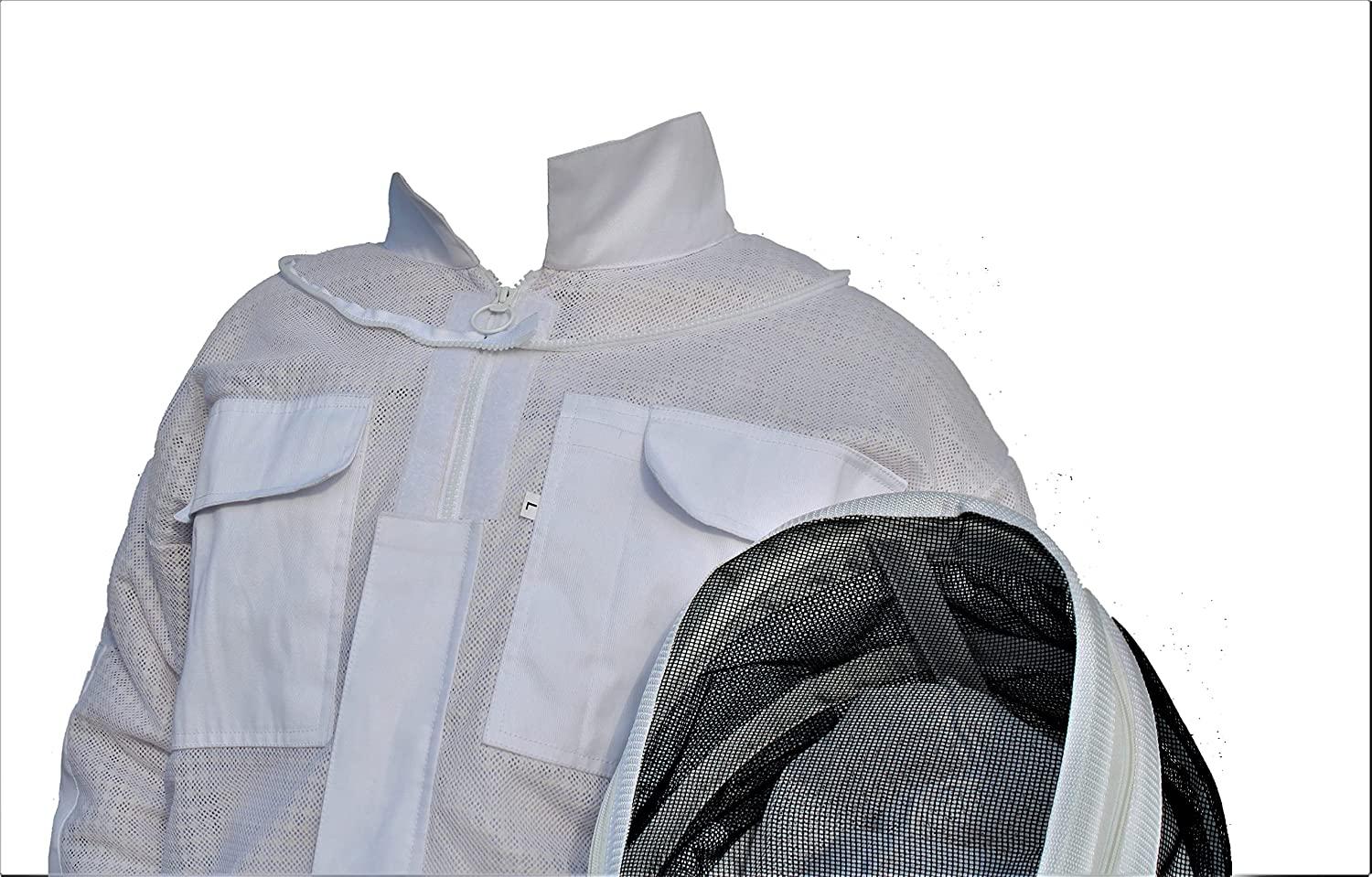 Sting Proof Ventilated Bee Suit 3 Layer with One Pair Gloves Unisex Beekeeping Suit Professional Beekeeping Suit with Removable Fe DW-1 0