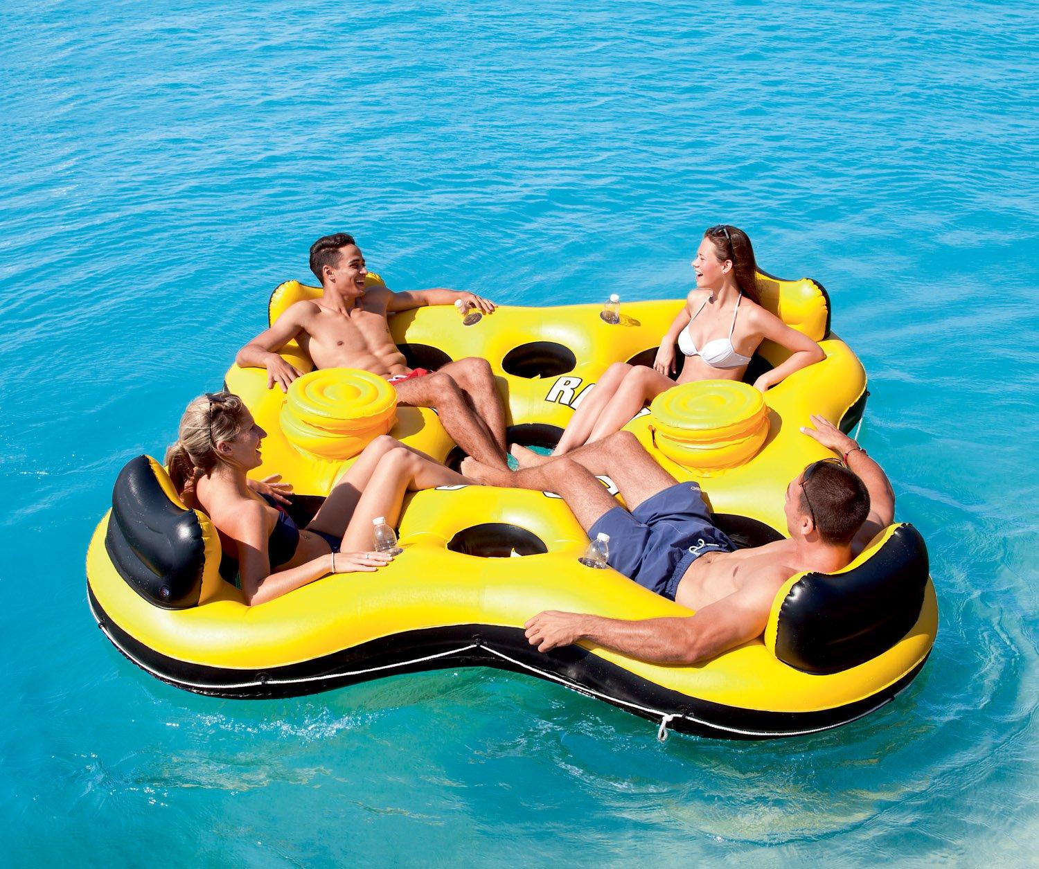 Oasis Island 5-Person LounRaft &amp;  Rapid Rider 4-Person Island