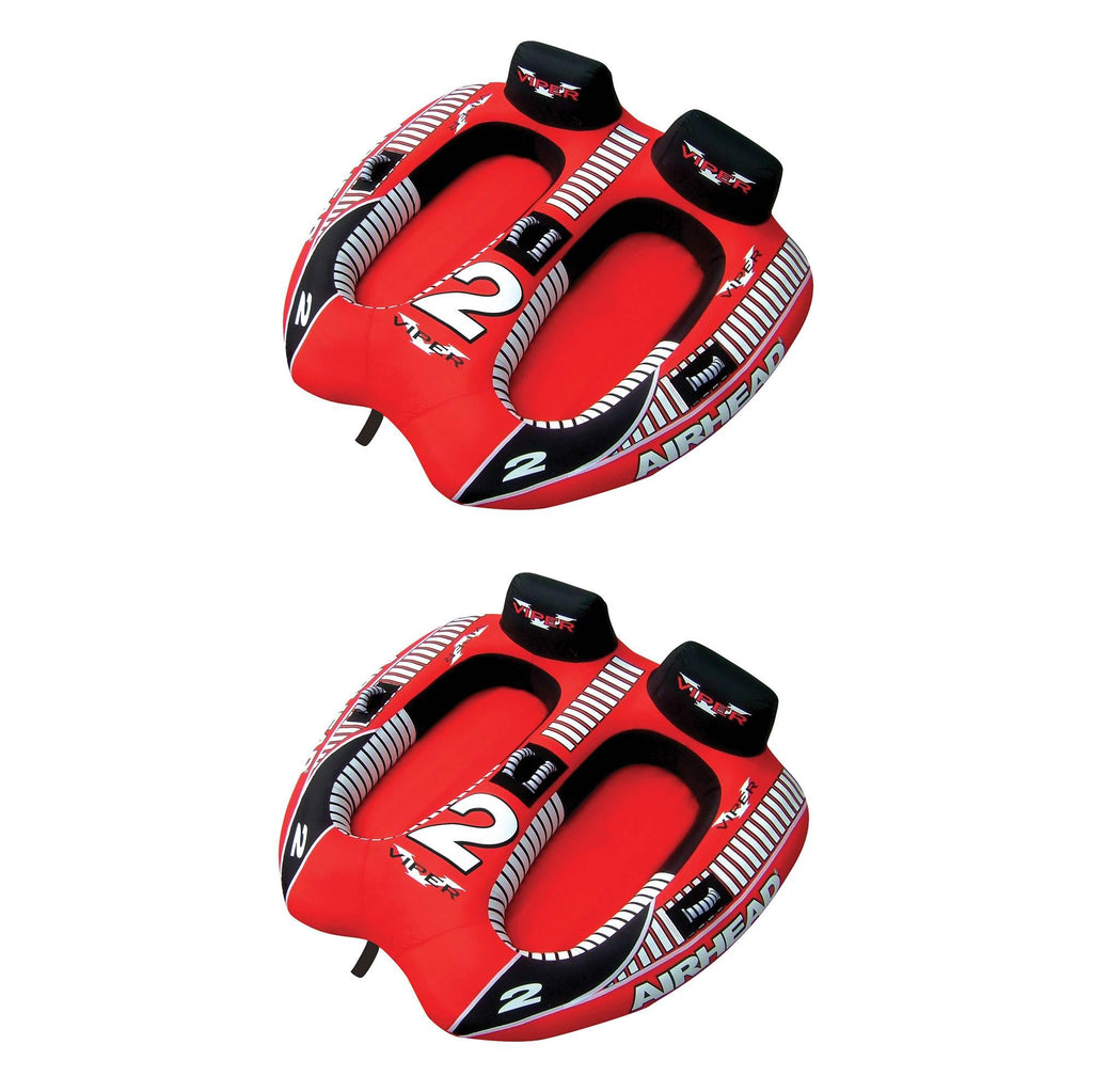 AIRHEAD Viper 2 Double Rider Cockpit Inflatable Towable Lake Water Tube (2 Pack)