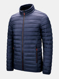 mens zip front quilted solid basic padded puffer jackets with pocket