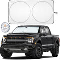 EcoNour Truck Sun Shade for Windshield | Front Truck Window Shade for Maximum UV Rays and Sun Heat Protection | Truck Sun Shield for Breezy Cool Interior | Fits Most Sedans, SUVs, and Trucks.