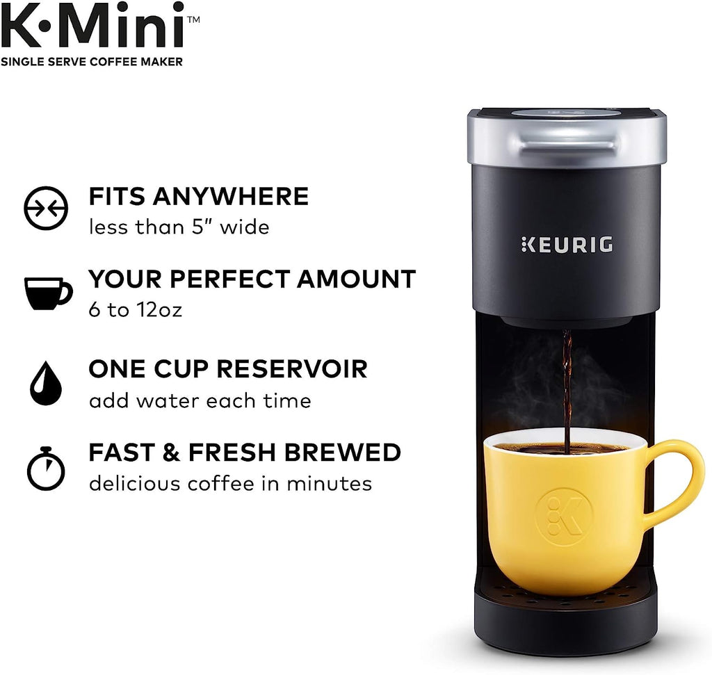 Keurig K-Mini Single Serve Coffee Maker, Black &amp; Slim Non-Rolling Storage Drawer, Coffee Pod Storage, Holds up to 24 K-Cup Pods, Black, Storage Drawer - 24ct, 9.2 x 3.3 x 12.2 inches