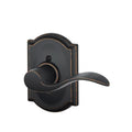 Accent Aged Bronze Right Handed Dummy Door Lever with Camelot Trim