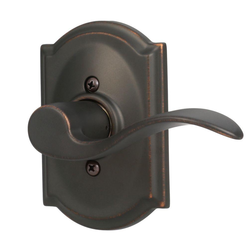 Accent Aged Bronze Right Handed Dummy Door Lever with Camelot Trim