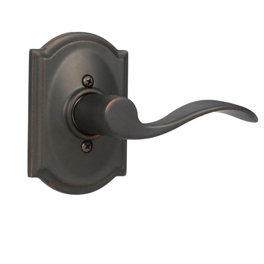 Accent Aged Bronze Right Handed Dummy Door Lever with Camelot Trim